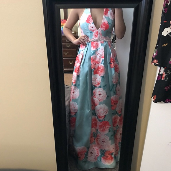 macy's floral prom dress